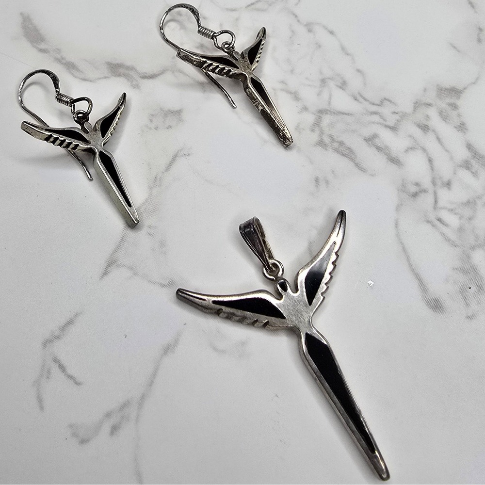 Lavaggi Angel of Reconciliation 925 Sterling Silver Pendant and Earrings 6.9g